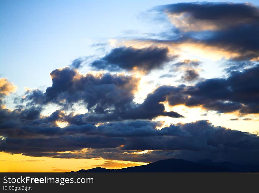 Sunset with clouds