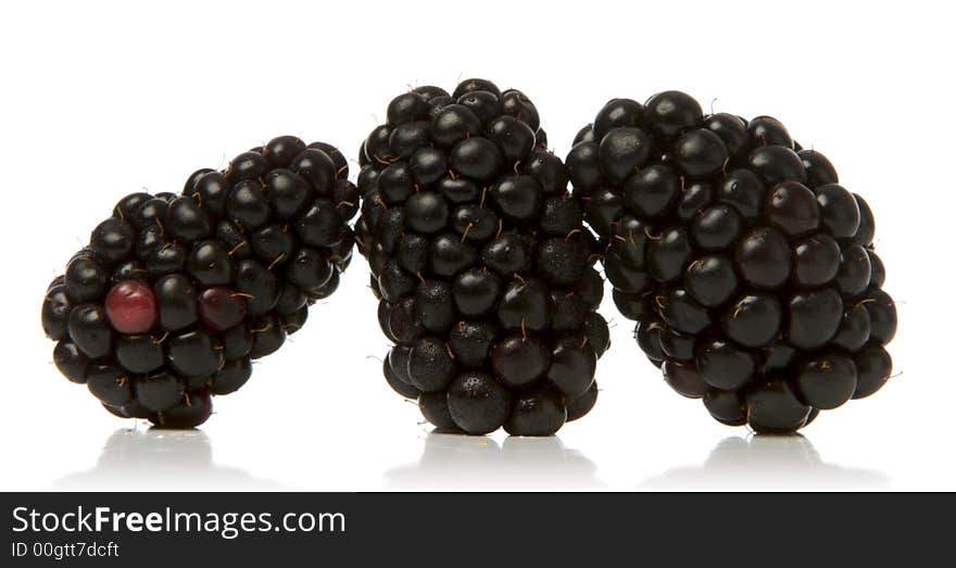 Blackberries isolated over white background