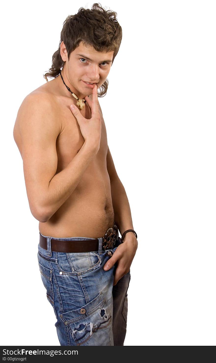 Young man. Isolate on white background.