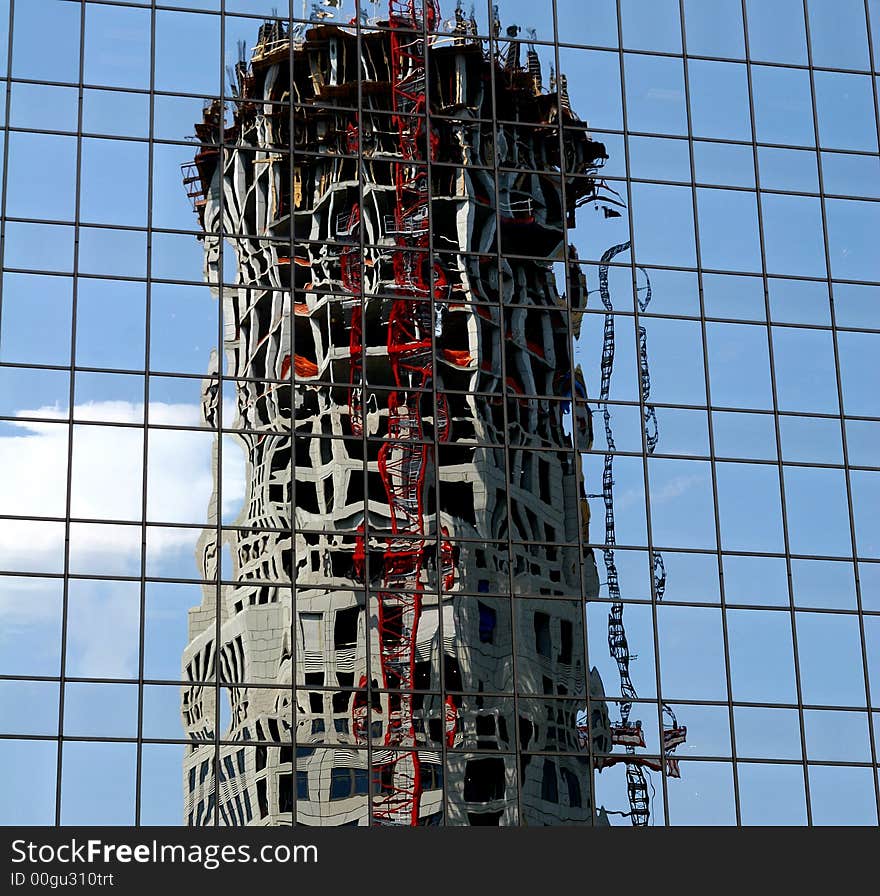 Construction Tower Reflection