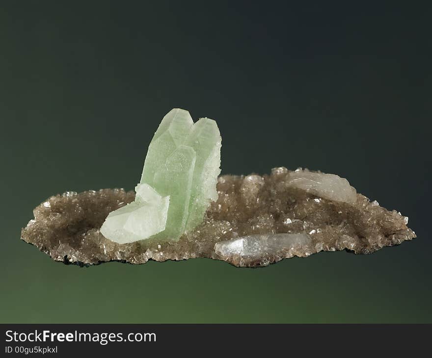 Close up of a fluorapophyllite mineral. Close up of a fluorapophyllite mineral.