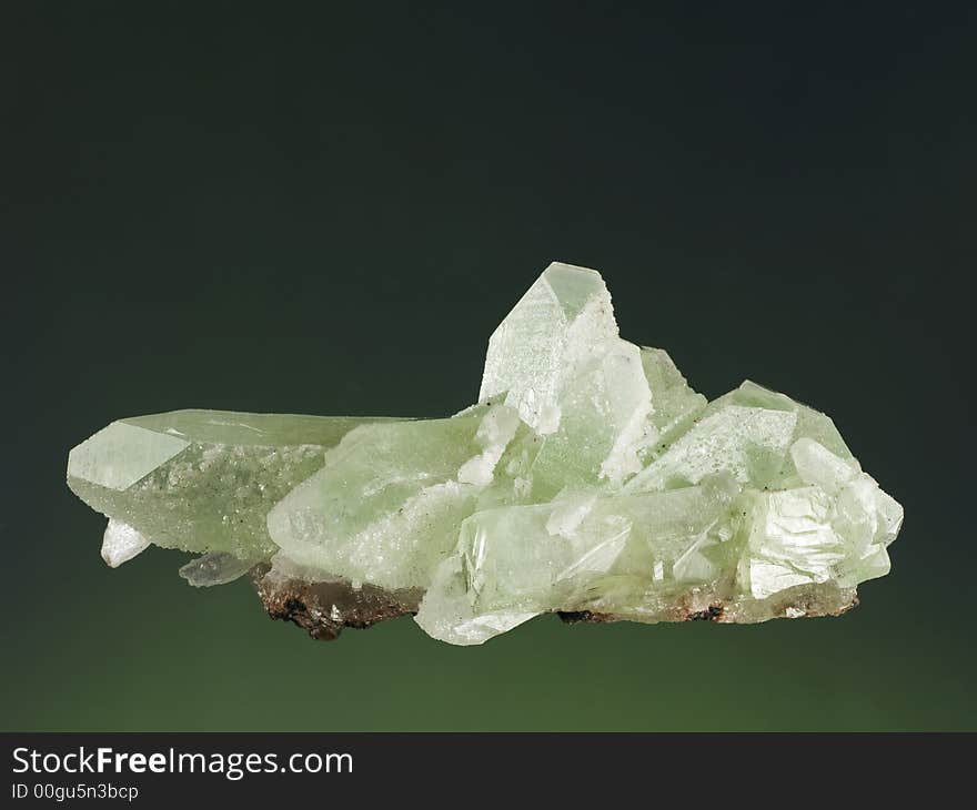 Close up of a fluorapophyllite mineral. Close up of a fluorapophyllite mineral.