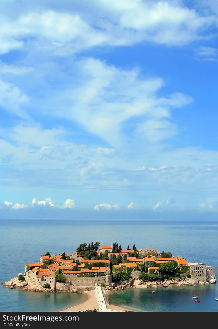 Little touristic island in the Adriatic sea. Little touristic island in the Adriatic sea