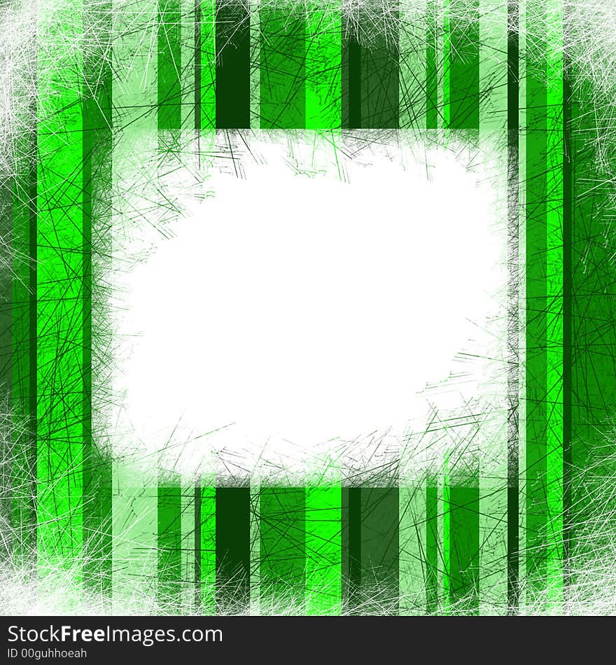 Background with green stripes frame with space for text