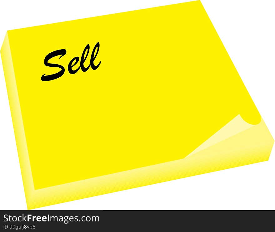 Yellow Note With Sell Text