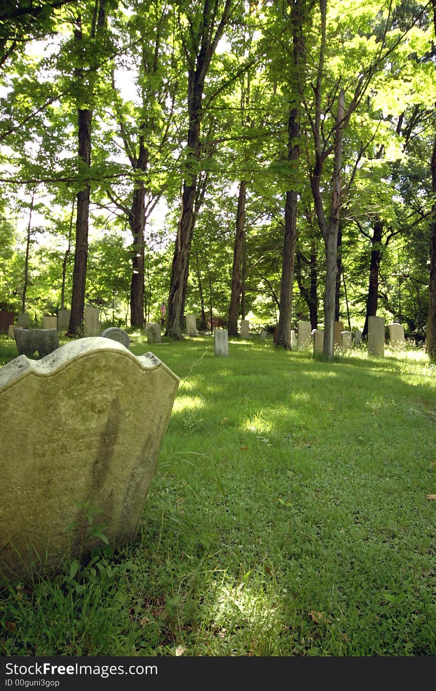 Rural church cemetery on a sunny spring morning. Rural church cemetery on a sunny spring morning