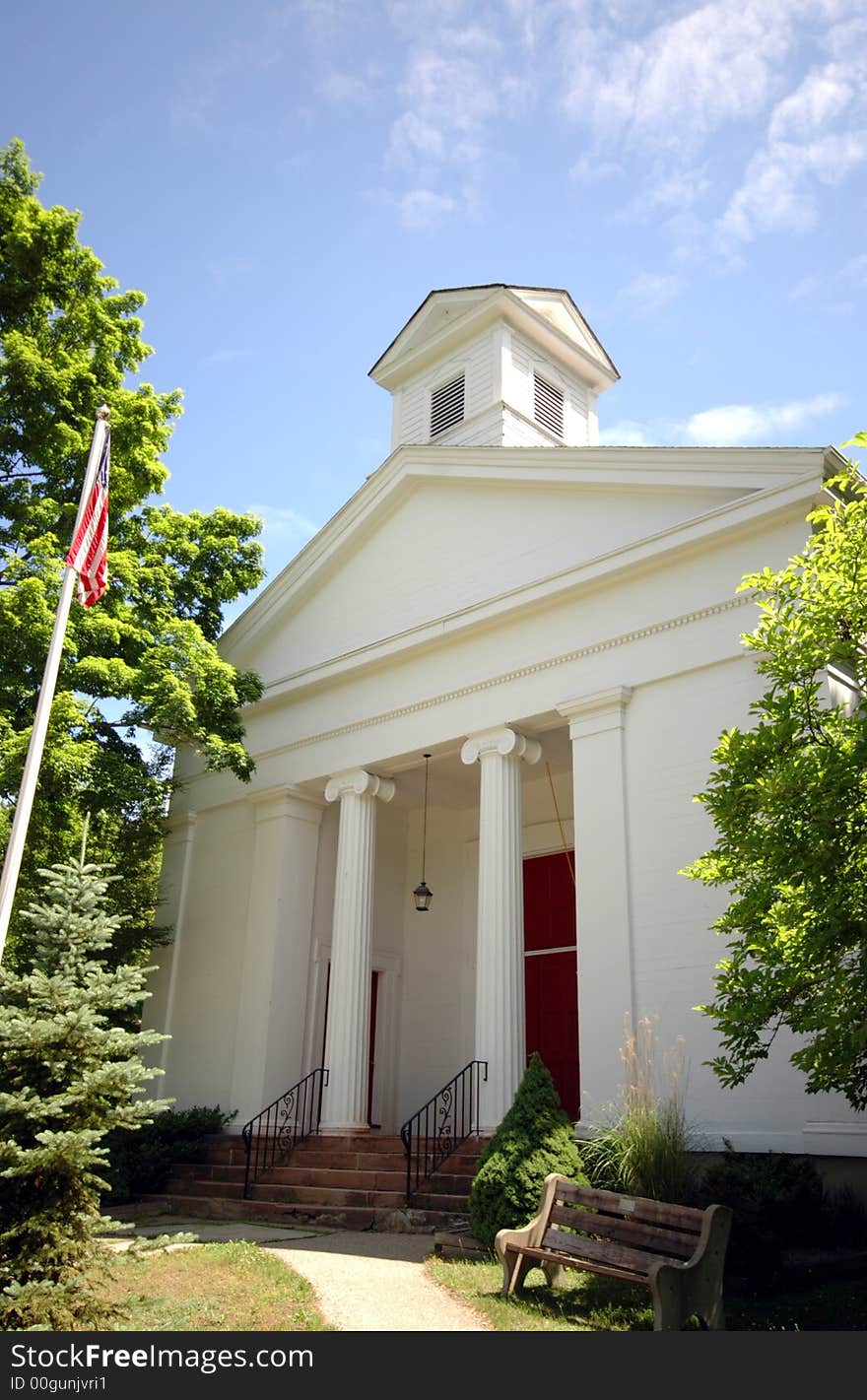 A striking, historic white Methodist church in central New Jersey