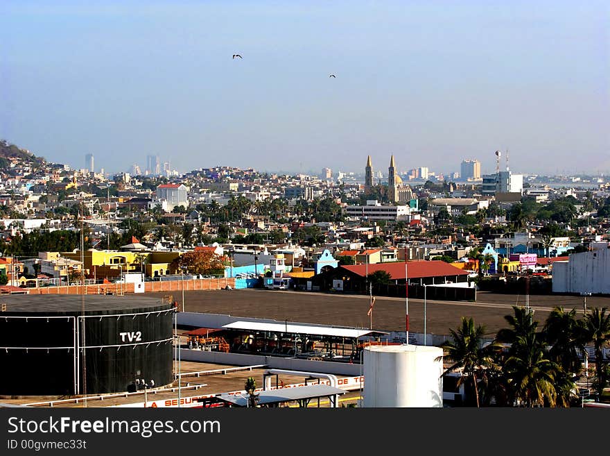 View of a city with old and new architecture. View of a city with old and new architecture