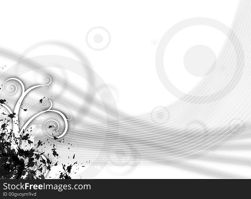 Abstract graphic silhouette white background