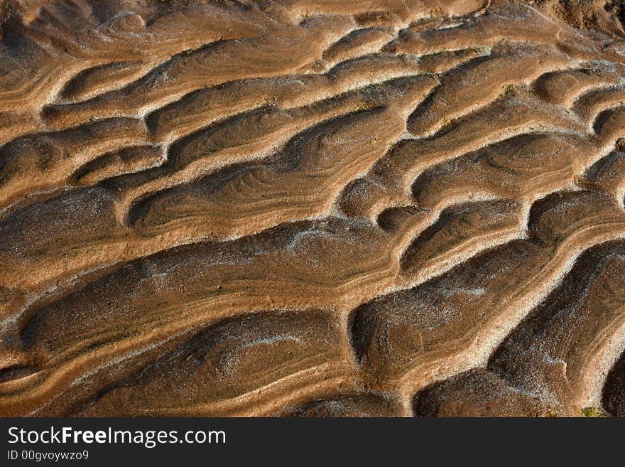 Sea sand coast after outflow. Sea sand coast after outflow