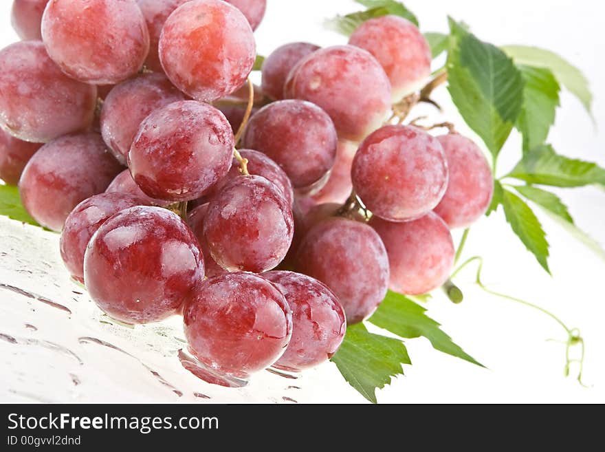 Wet Juicy Red Grapes