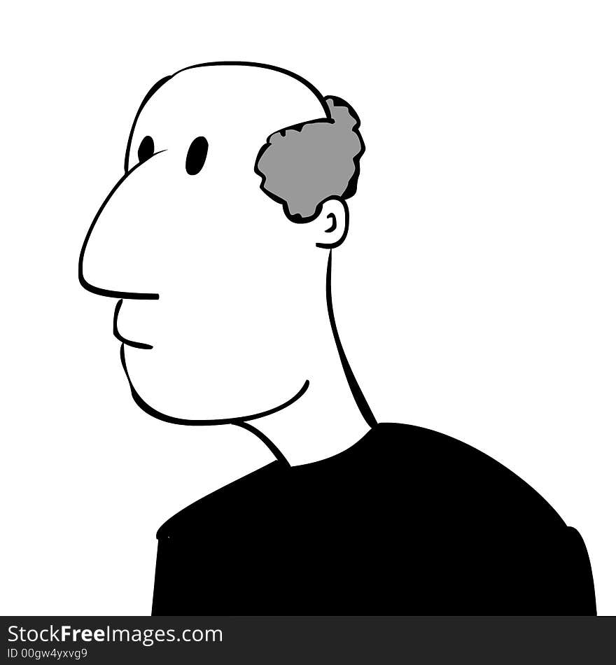 Cartoon image of a bald guy. Cartoon image of a bald guy