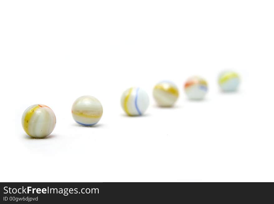 Glass balls in white background