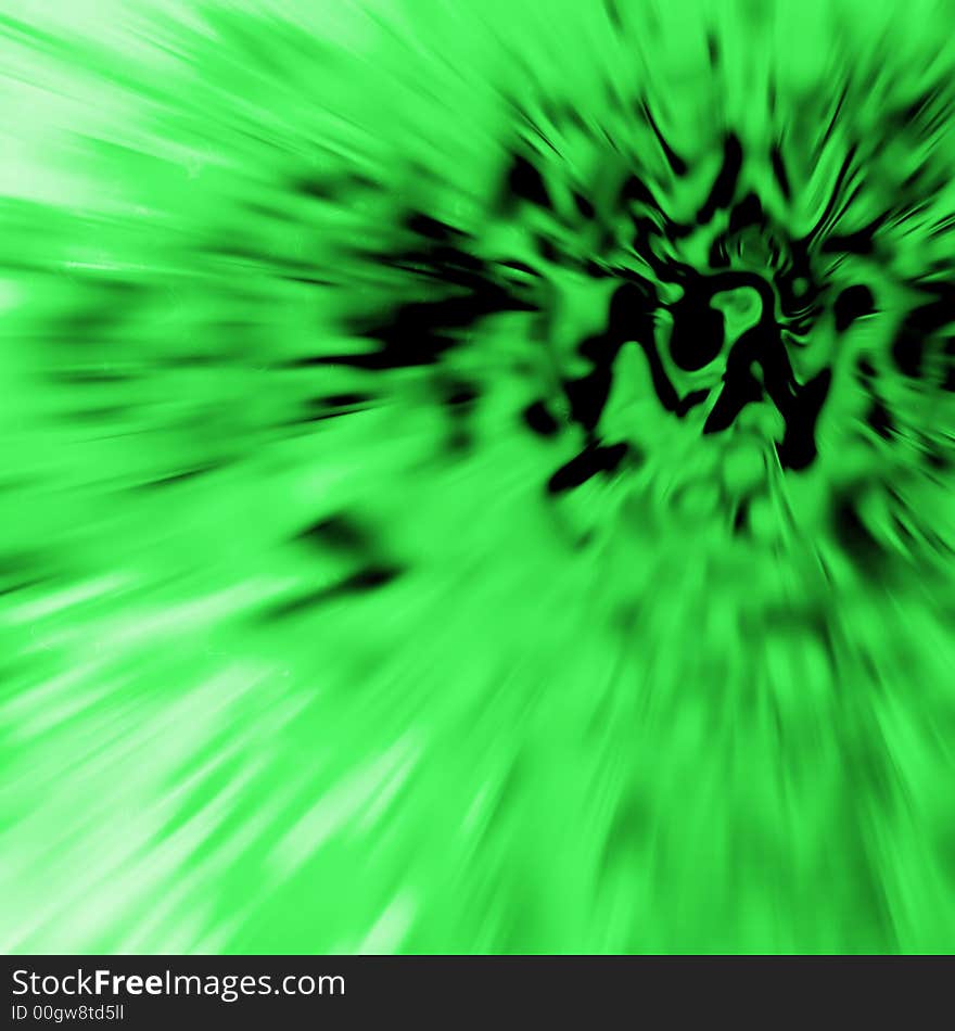 Abstract View - Zooming through and dark Green tunnel. Abstract View - Zooming through and dark Green tunnel