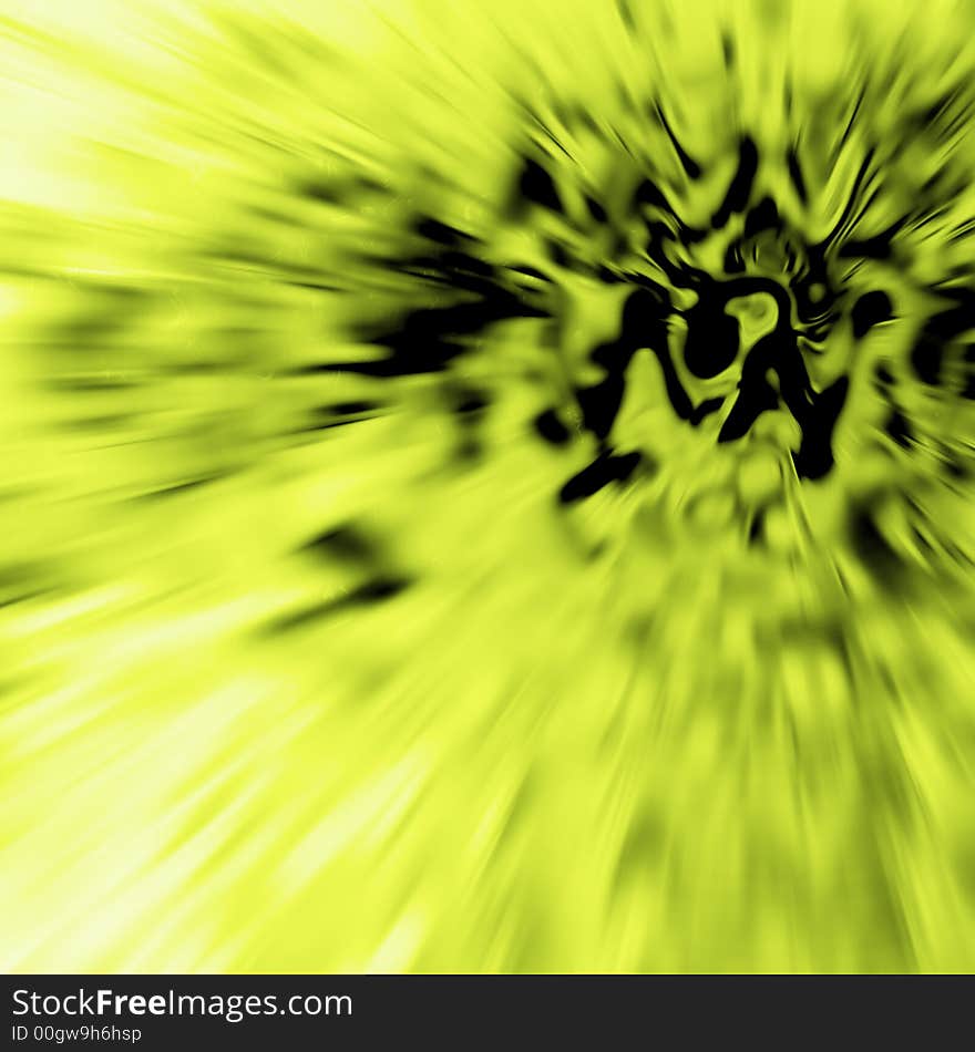 Abstract Illustration View - Zooming through and dark Yellow tunnel. Abstract Illustration View - Zooming through and dark Yellow tunnel