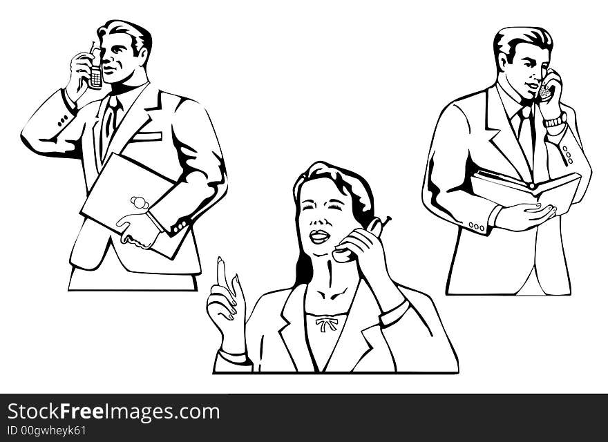 Vector art of a Businessman and woman on white