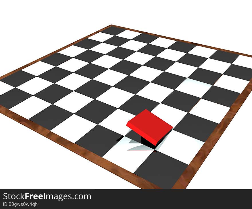 Chess panel and red band,panel and plate,game and sheet,red field. Chess panel and red band,panel and plate,game and sheet,red field