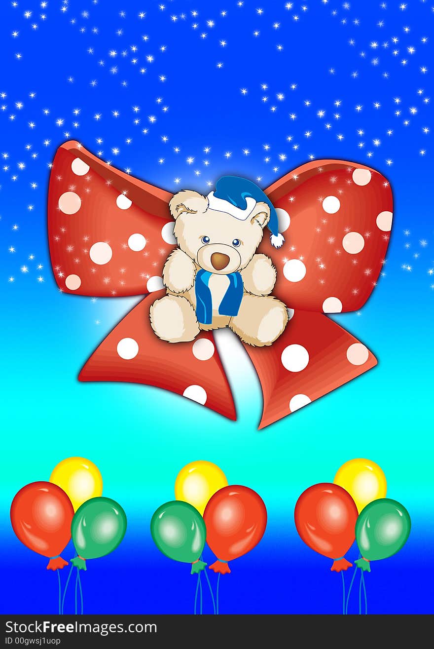 Teddy with balloons