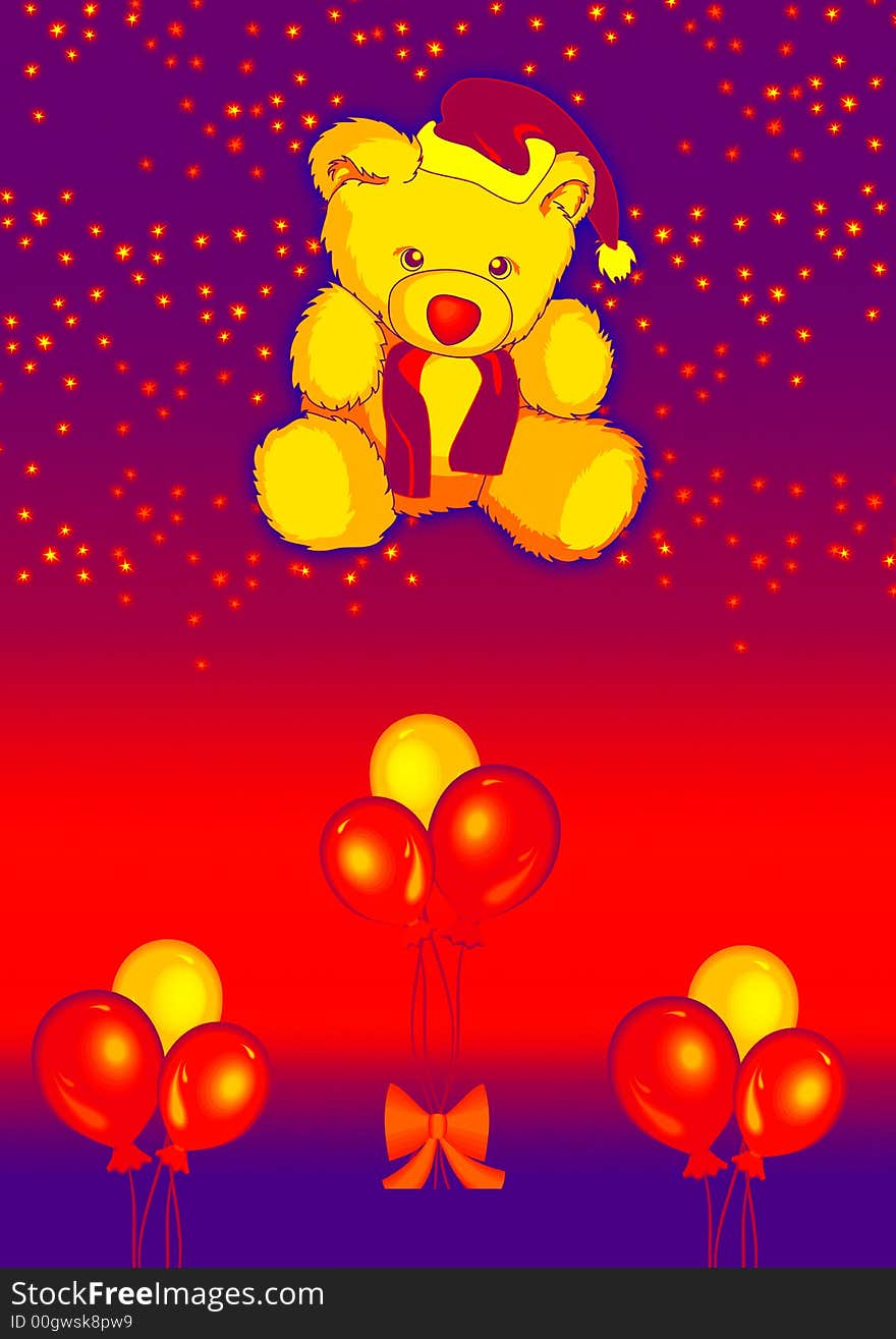 Teddy With Balloons 2