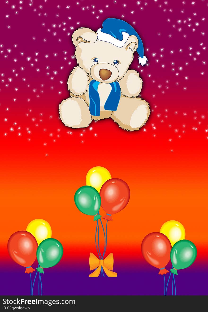 Teddy With Balloons 3