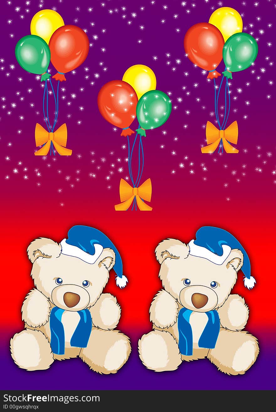 Teddy with balloons 5