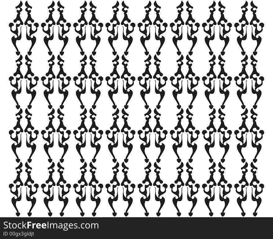 Wallpaper pattern in black and thin shape