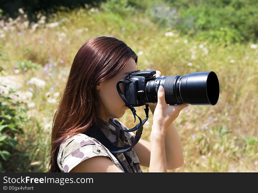 The girl the photographer photographing