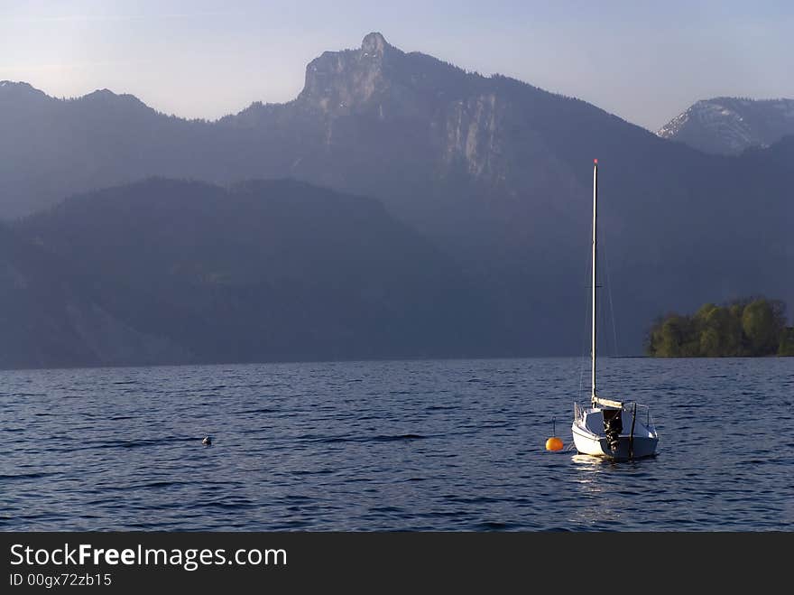 Sailing boat on a lake in Austria