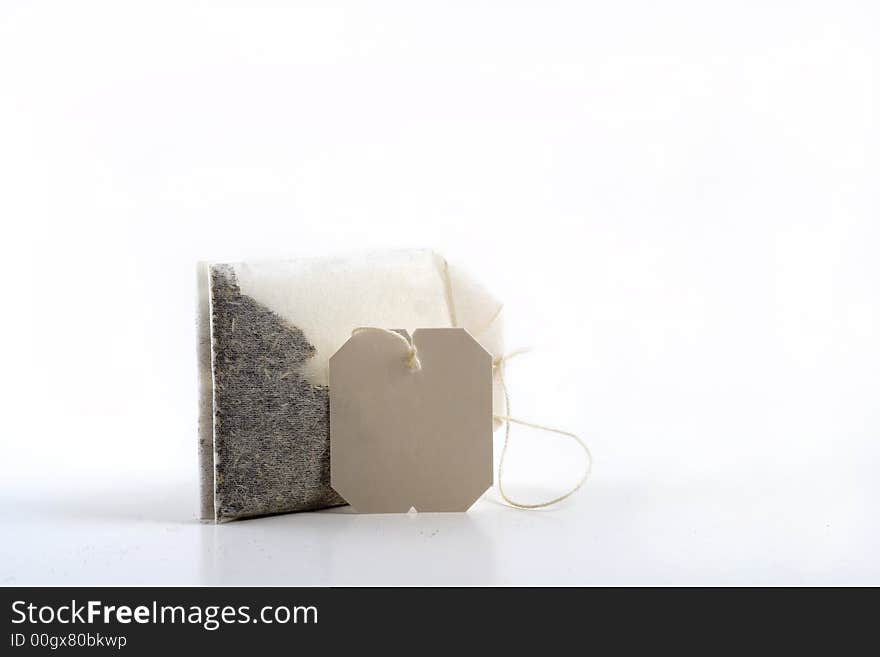 Tea bag with blank label