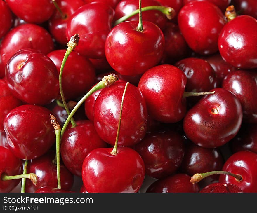 Fresh cherries at close up