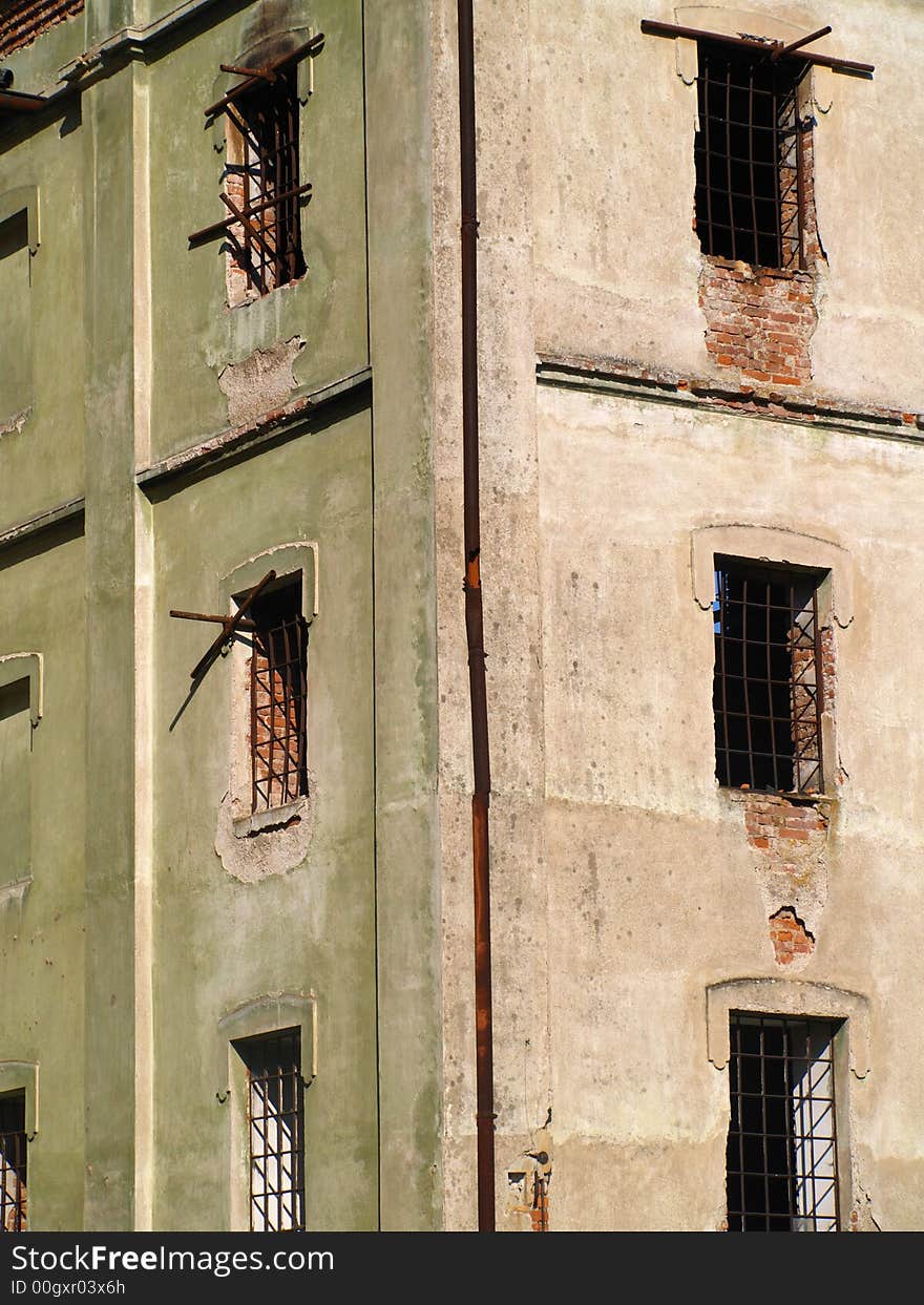 Dilarpidated building of abandoned prison