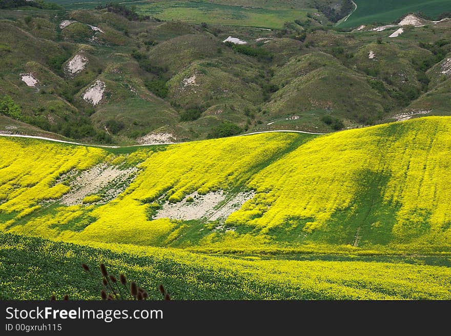 Val d'Orcia, landscape near the Via Cassia (Siena, Tuscany, Italy). Val d'Orcia, landscape near the Via Cassia (Siena, Tuscany, Italy)