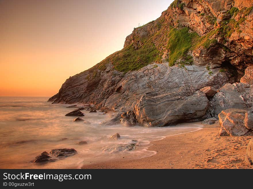 Lusty beach in Newquay, Cornwall, UK. Lusty beach in Newquay, Cornwall, UK