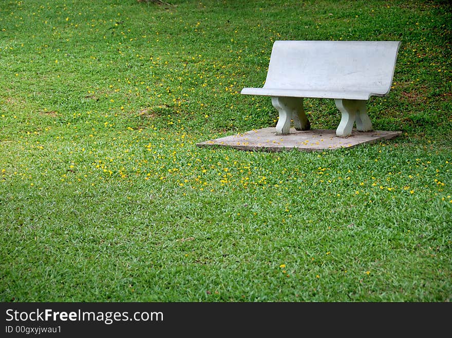 Stone bench in a park