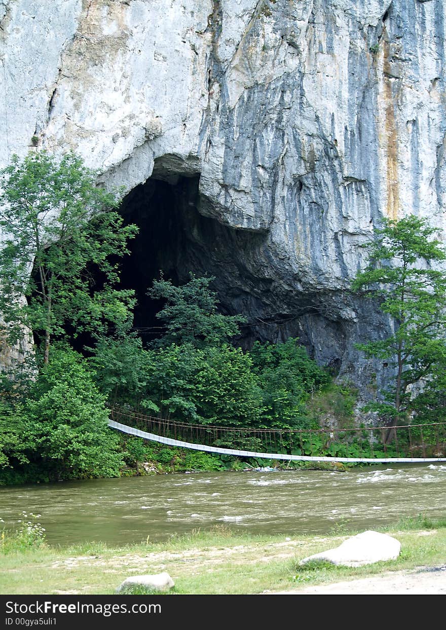 A bridge to the cave entrance