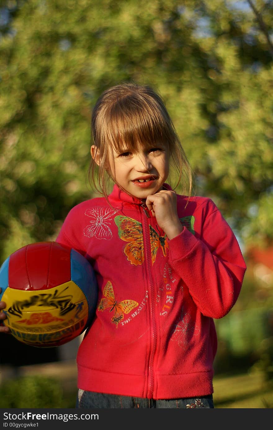 Fun In The Garden With Ball in her hads