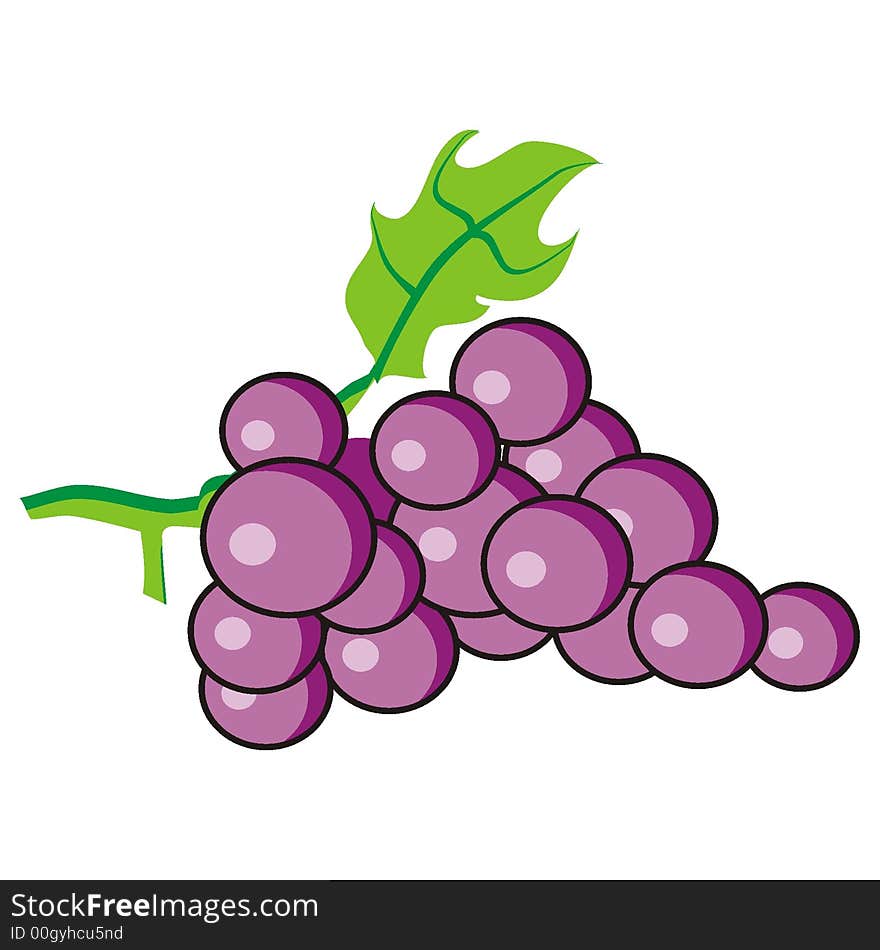 Art illustration: stylized purple grapes