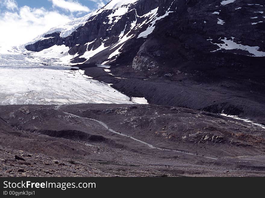 Hikers at glacier