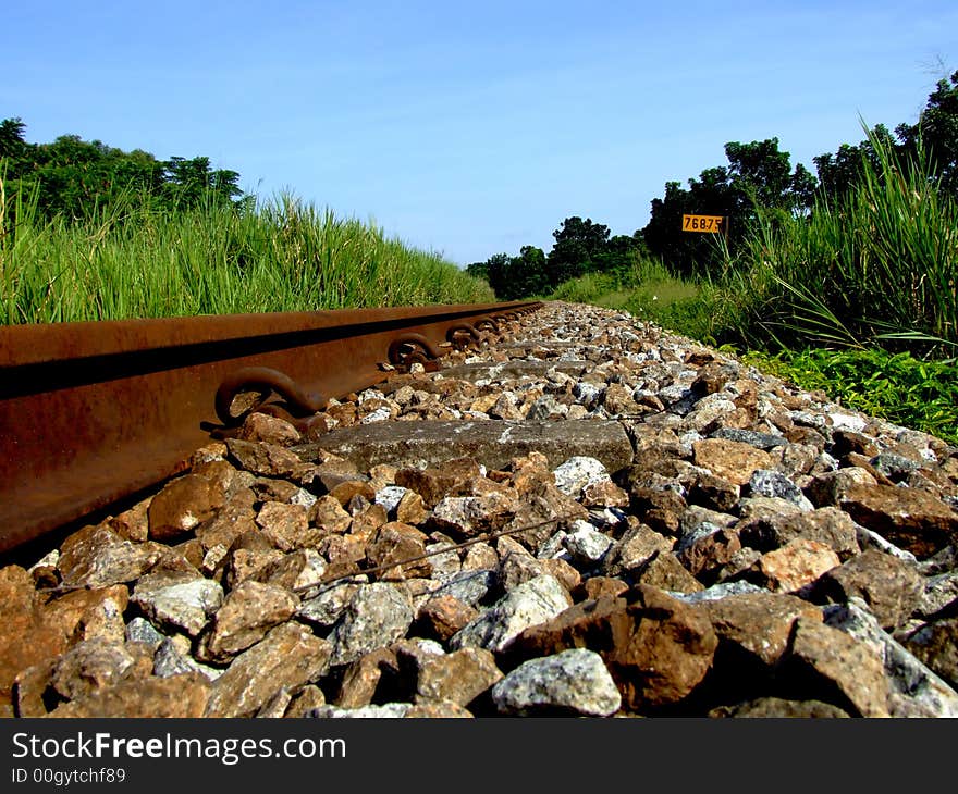 Rail Way Tracks In The Town