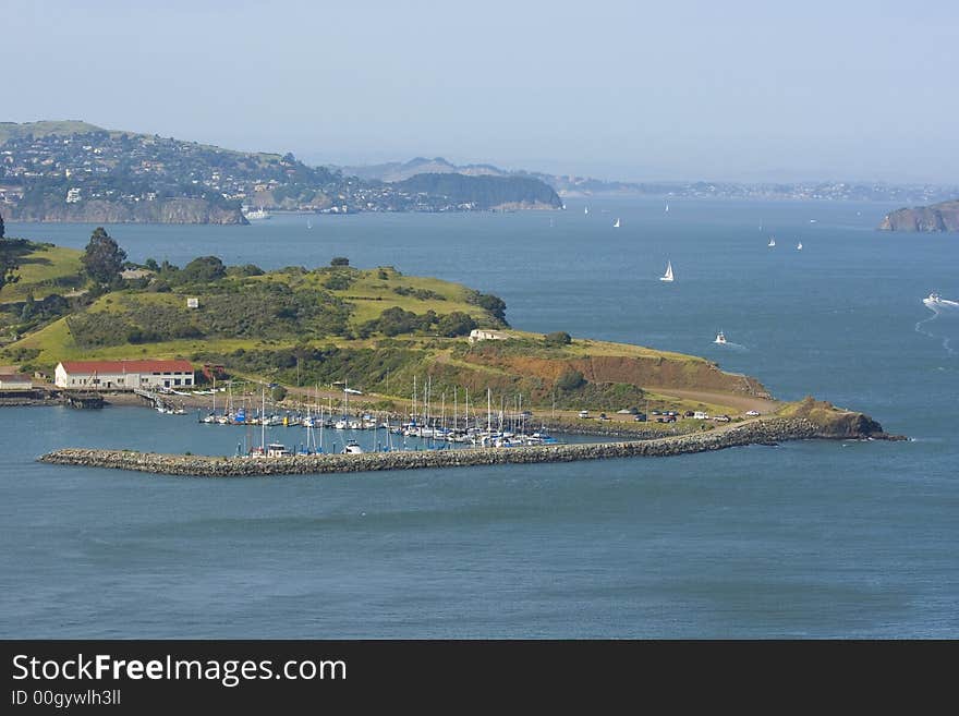 Harbour at the Golden Gate Bridge in San Francisco. Harbour at the Golden Gate Bridge in San Francisco