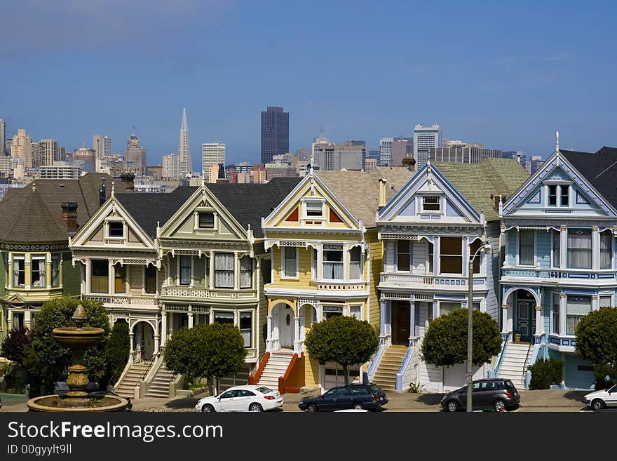 Postcard Row Houses, San Francisco, California. Postcard Row Houses, San Francisco, California