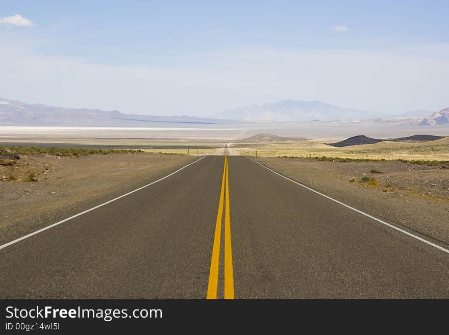 Straight Highway in Nevada / USA