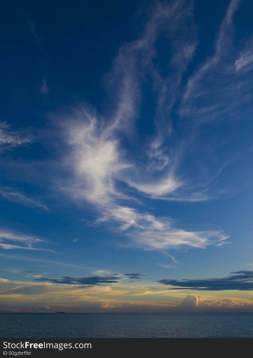 Blue sky by the beach with beautiful cloud