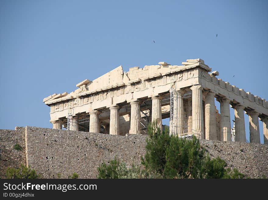 Parthenon the acropolis of Athens greece ancient temple of godess Athena