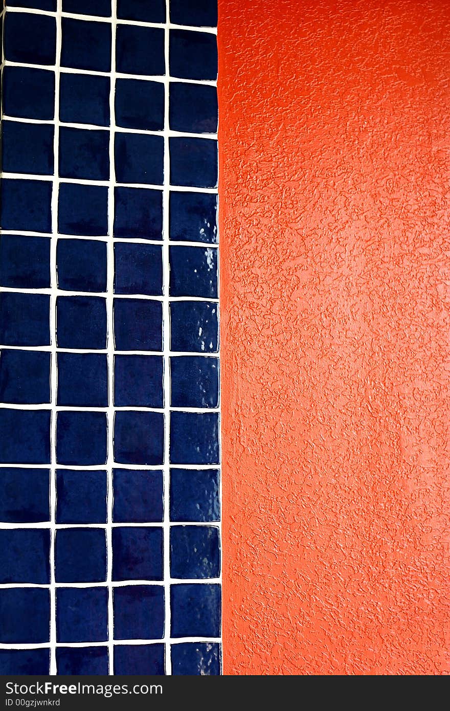 Blue Tile Red Wall