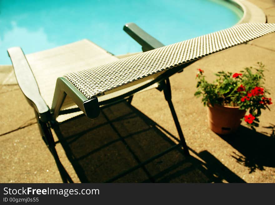 Lounge chair by the pool. Lounge chair by the pool