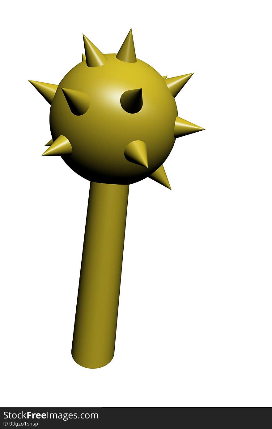 3d rendered spiked ball weapon