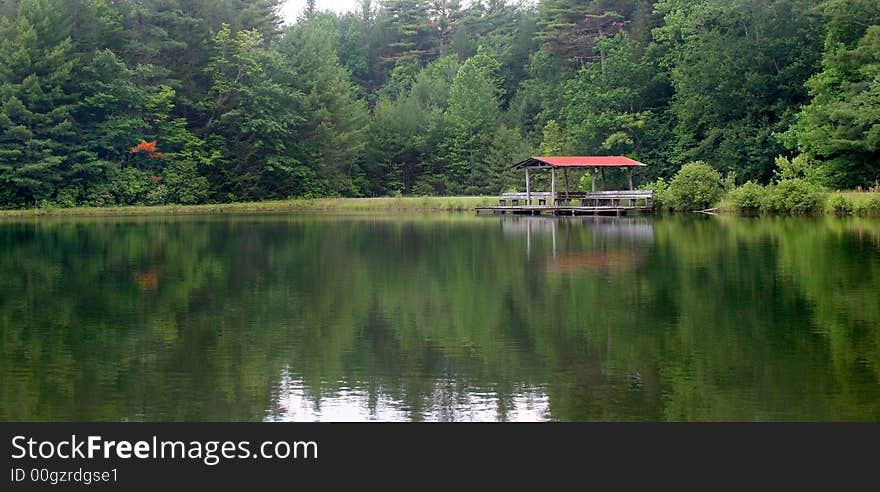 Boat dock on lake