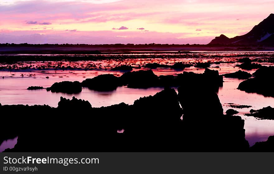 Ocean view at sunset