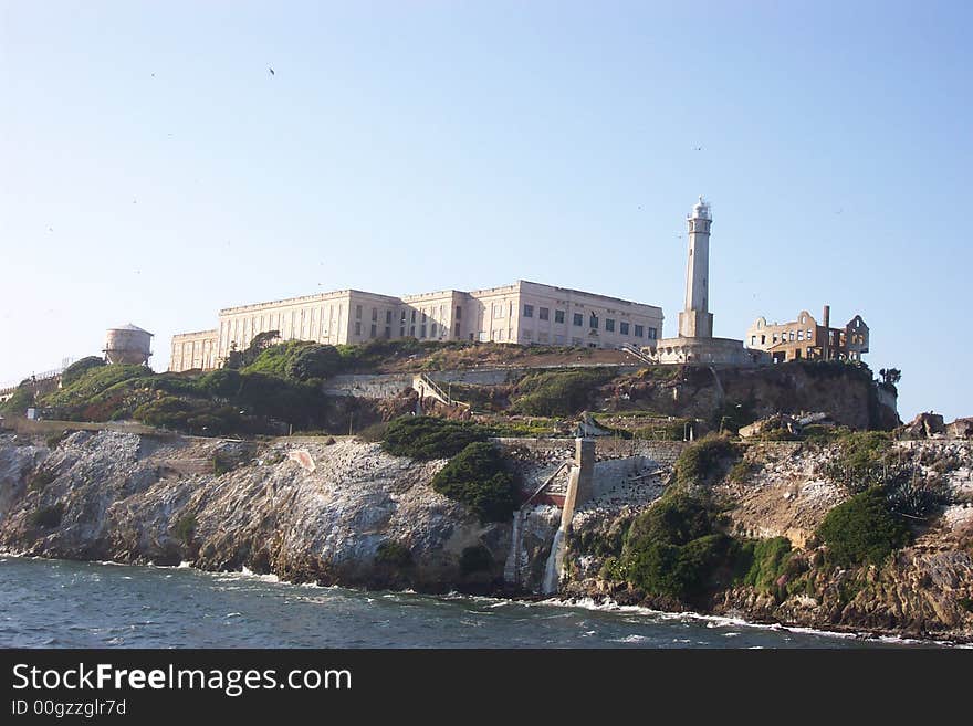 Shot of historic Alkatraz prison. Shot of historic Alkatraz prison